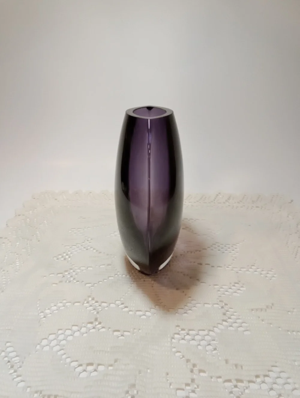 Handblown Purple Round Glass Accent Vase - Elegant Home Accent
